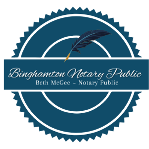 Binghamton-Notary-Public-Seal-Transparent Beth McGee- Binghamton Notary Public is a traveling notary in Broome County NY and surrounding areas. Remote online notary service is also available.
